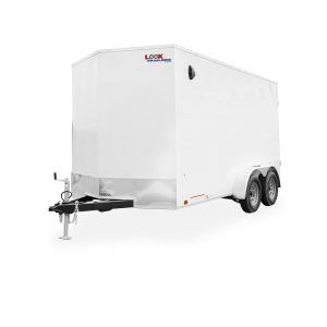 Look Trailers | Trailers | Cargo Trailers | Element SE V-Nose Cargo Trailer | Picture of the front of a white tandem axle cargo trailer for ST DLX Cargo Trailers