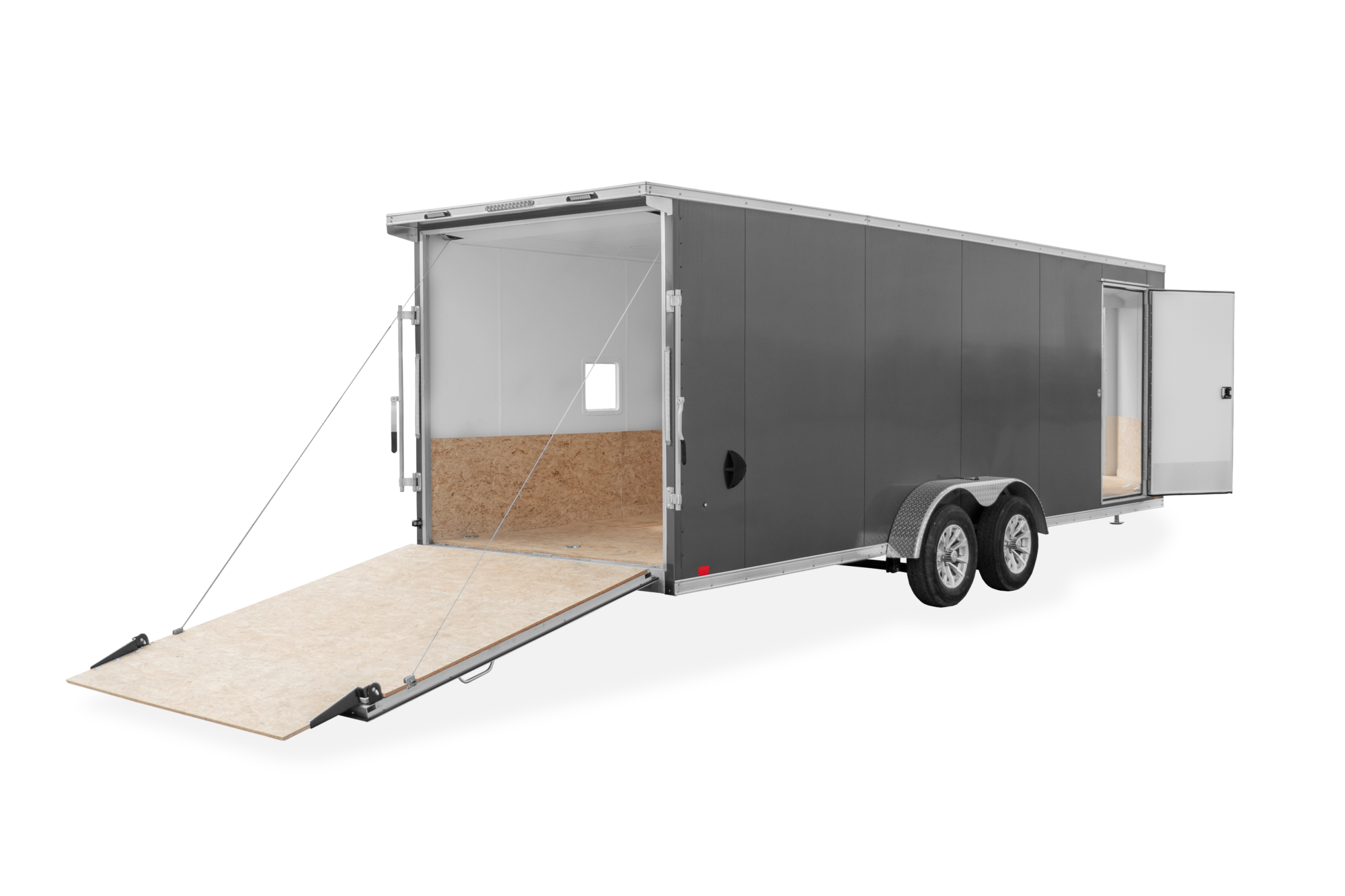 2024 LOOK Avalanche Snowmobile Trailer Rear View, Doors Open