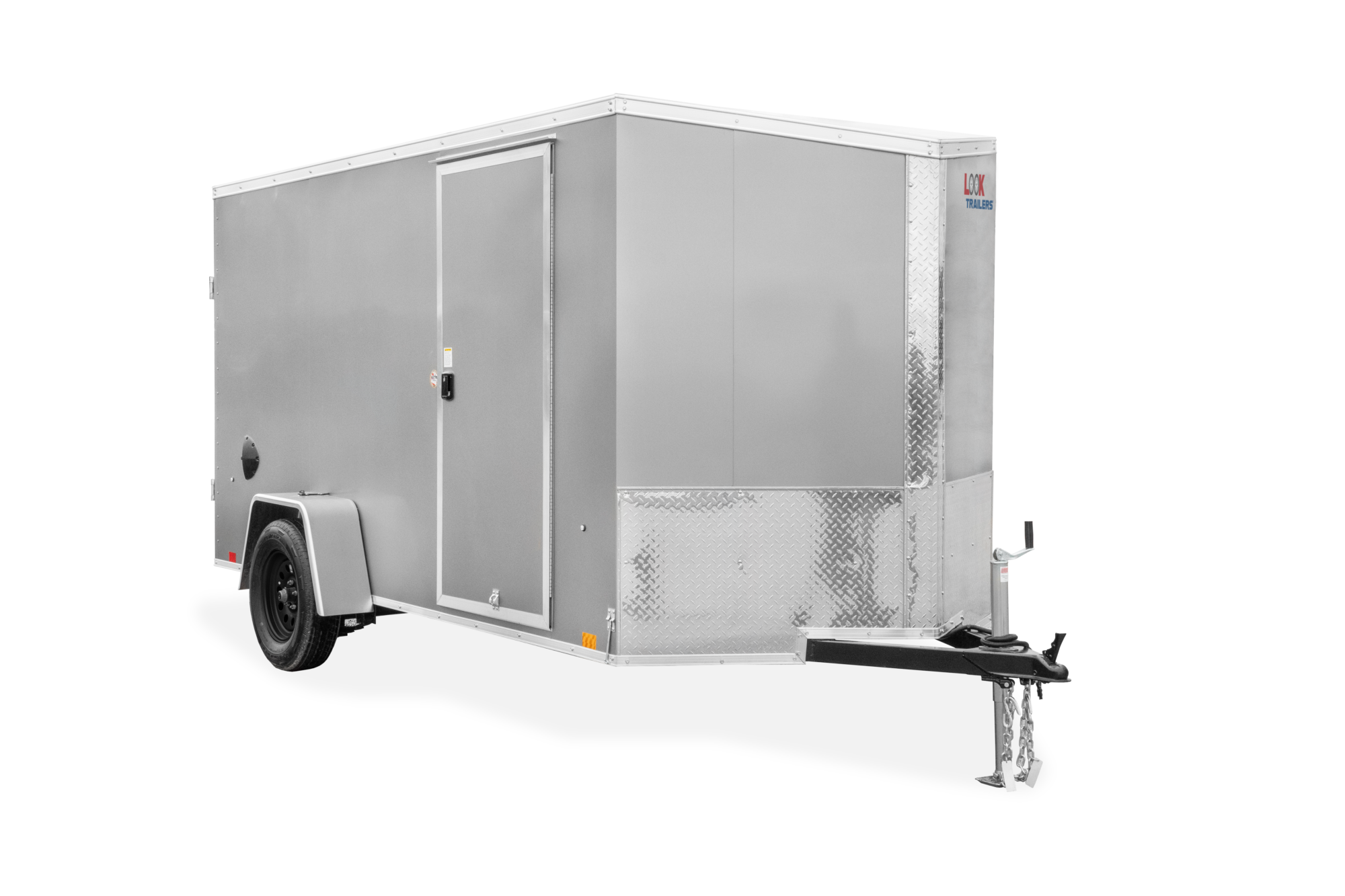 Element Single Axle Cargo Trailer, Front with black wheels