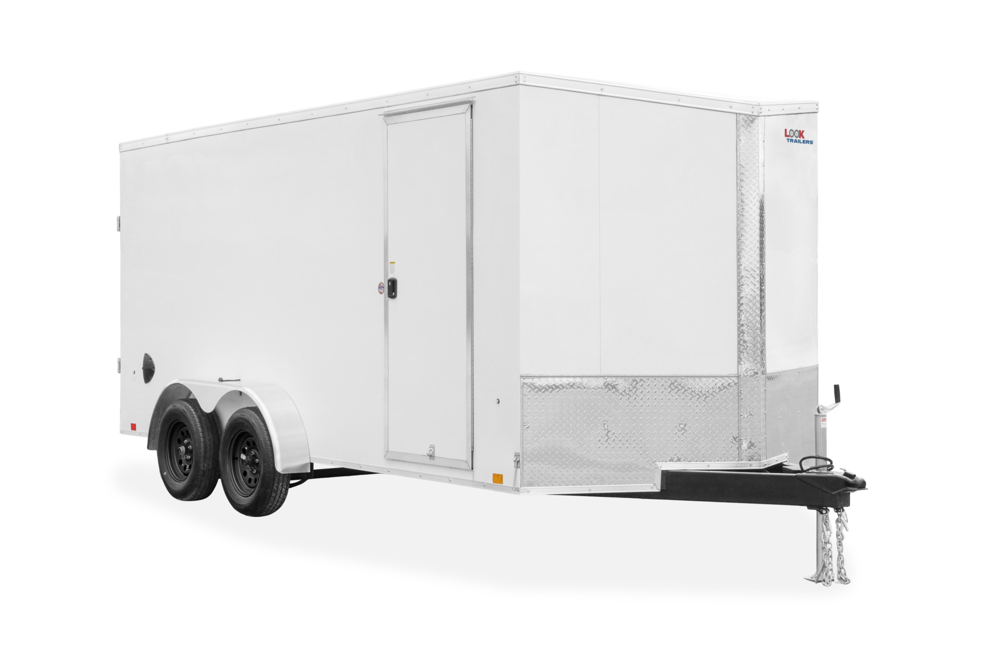 Element V nose Cargo Trailer Tandem, Front with black wheels