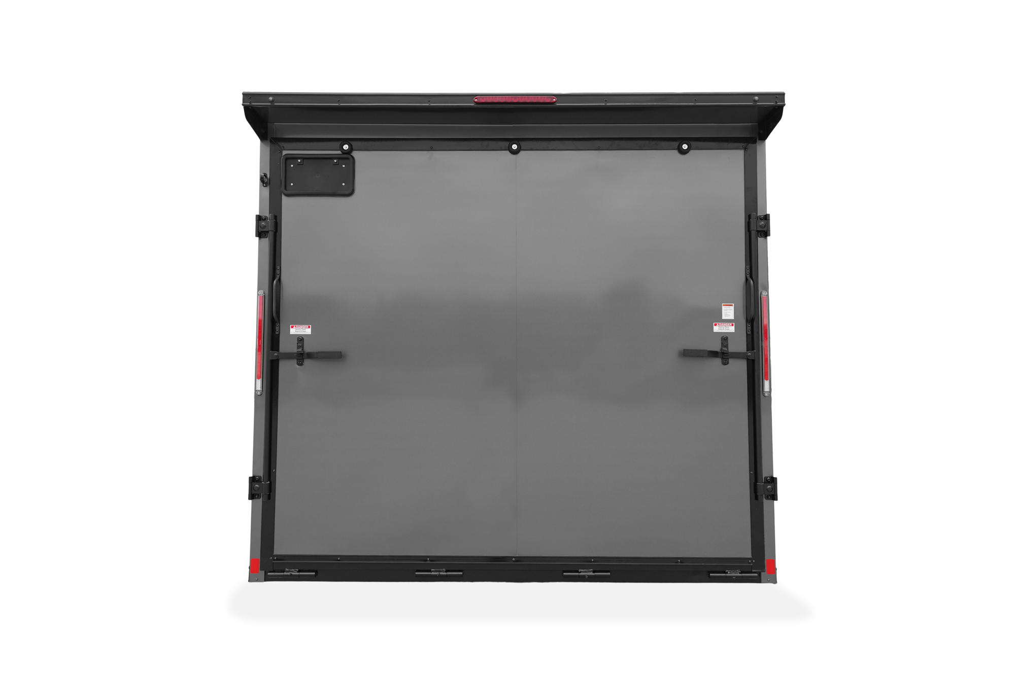 Exterior view of closed rear door motorcycle snowmobile ATV UTV Trailer