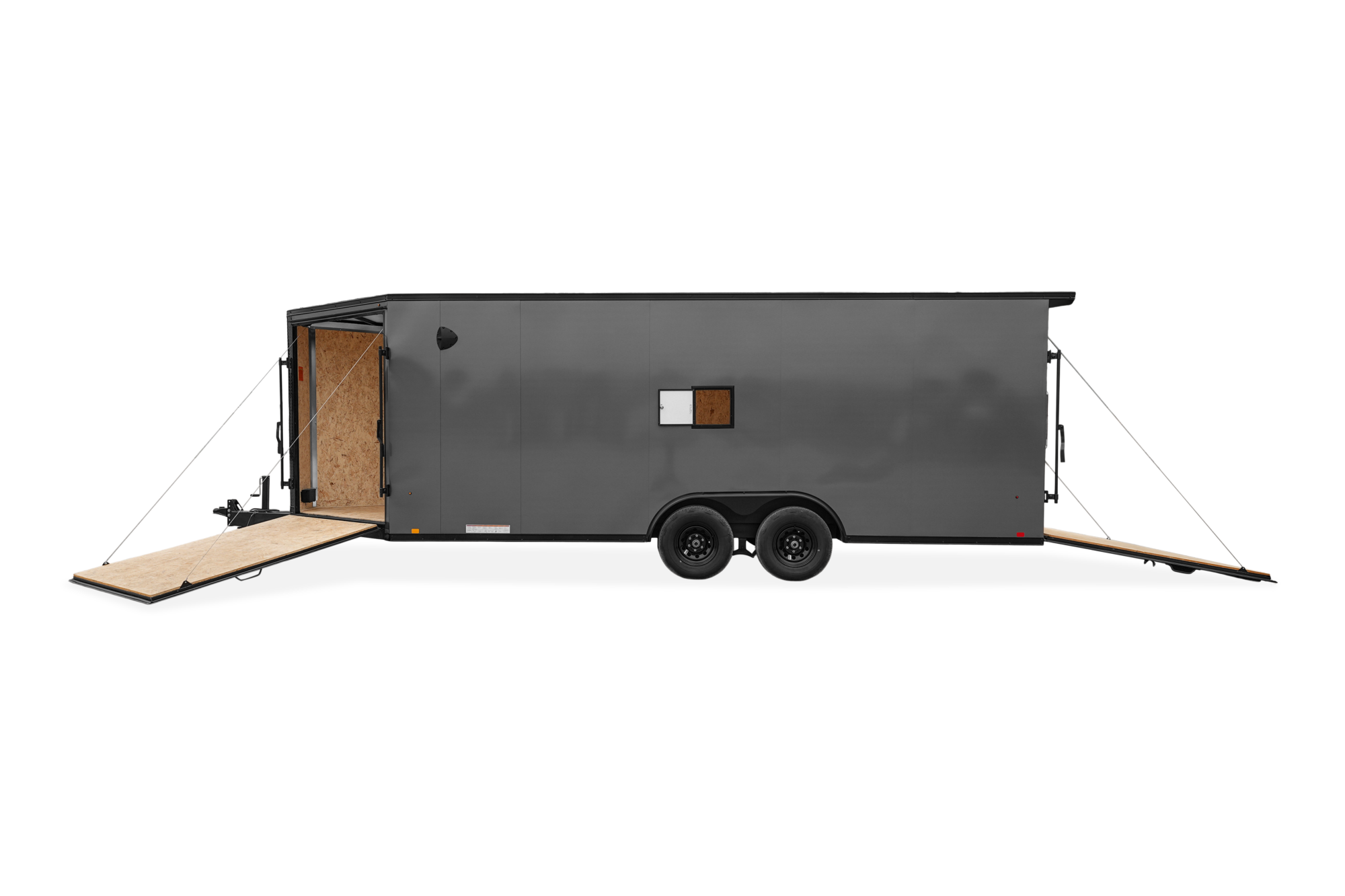 Side view with front and rear doors open, motorcycle snowmobile ATV UTV Trailer