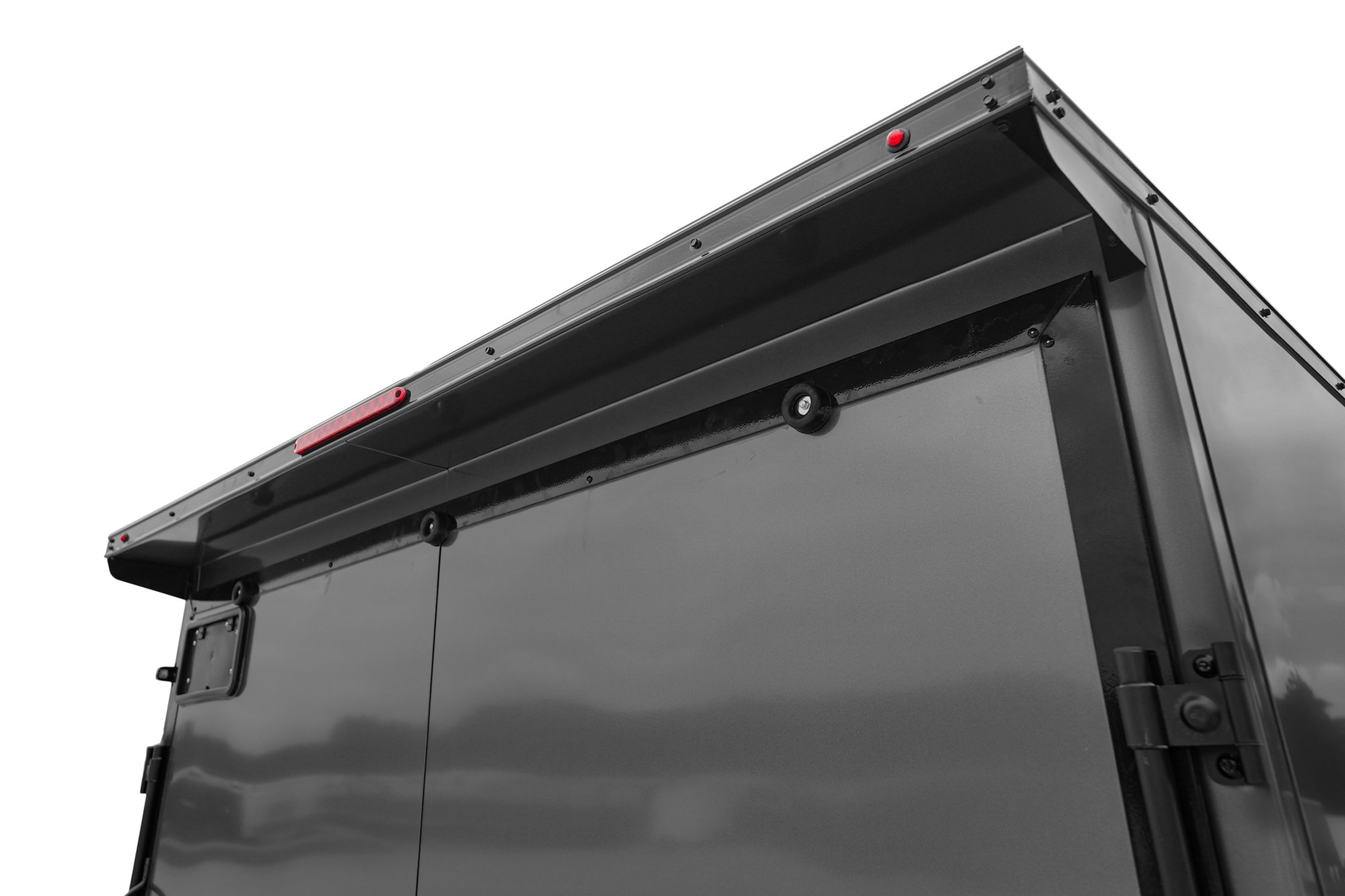 Rear spoiler above door on motorcycle snowmobile ATV UTV Trailer