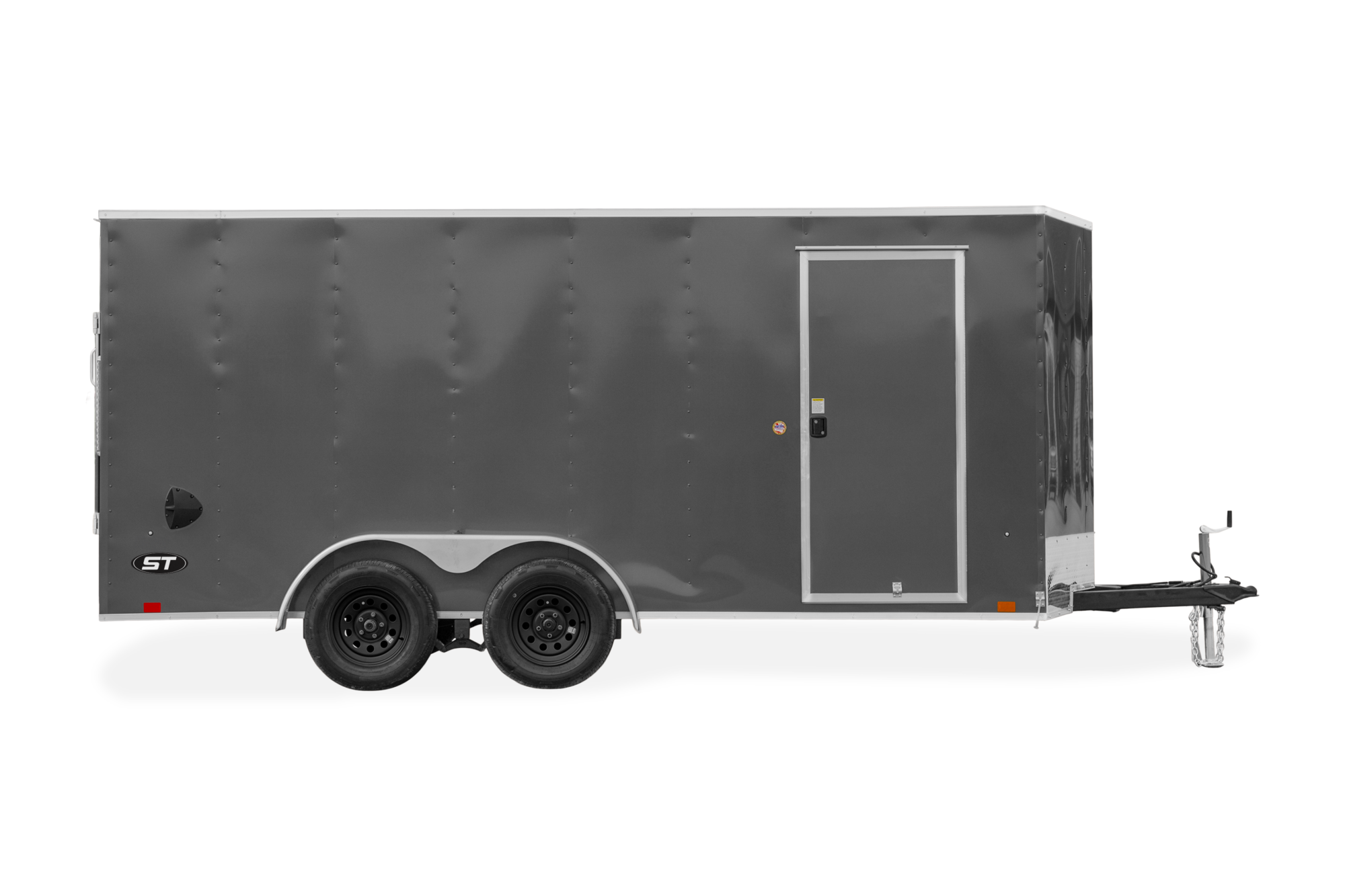 ST DLX Enclosed Cargo Trailer, Passenger Side View, Grey Exterior