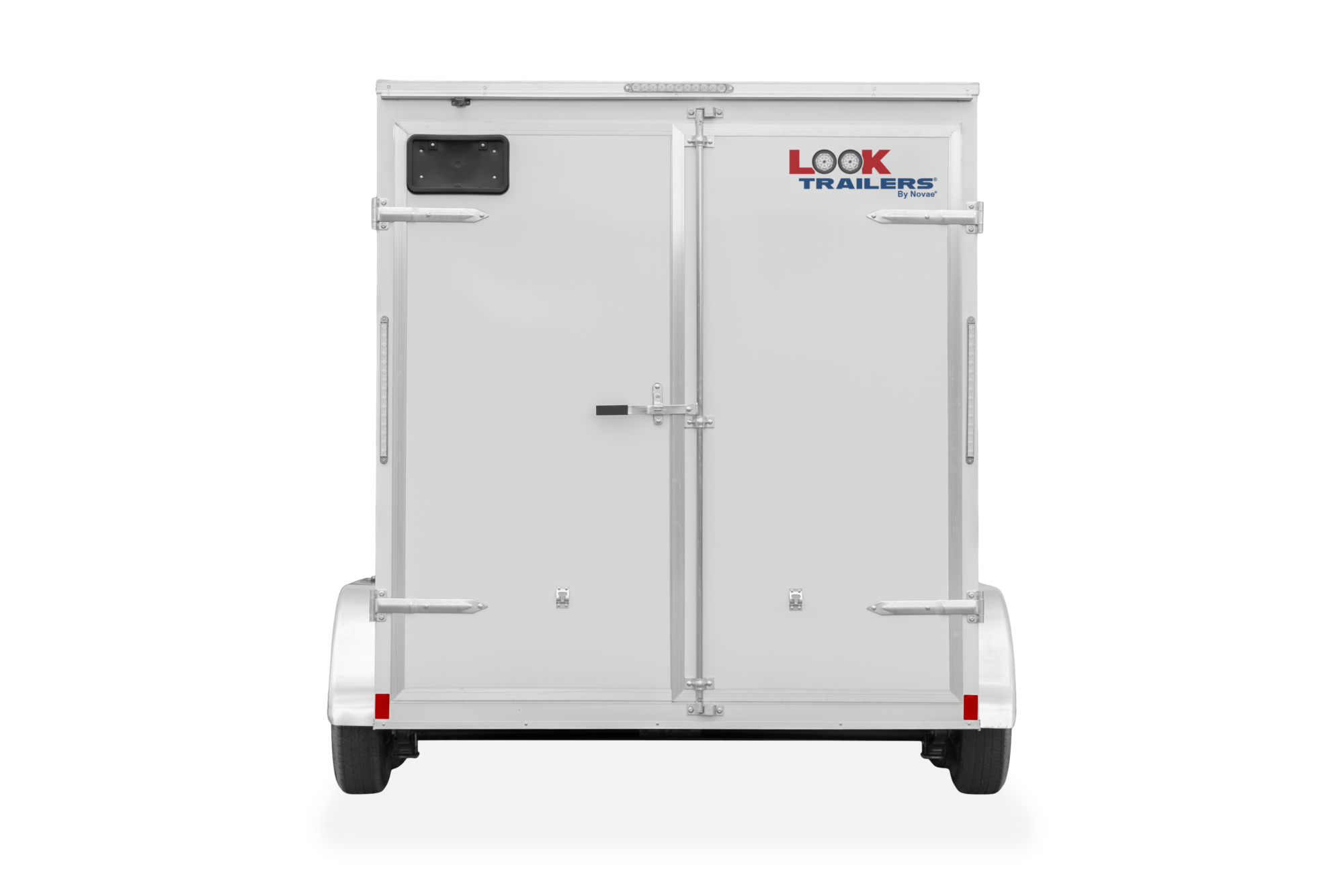 ST DLX Enclosed Cargo Trailer, Rear View, White