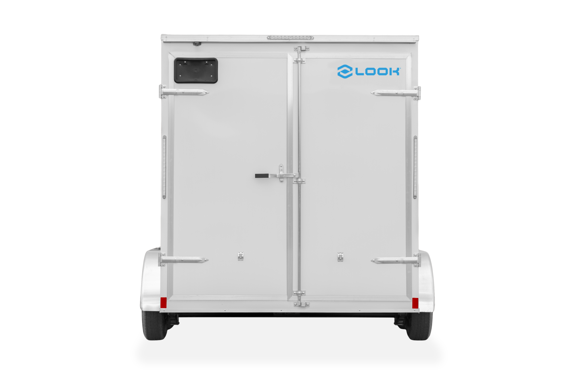 ST DLX Enclosed Cargo Trailer, Rear View, White