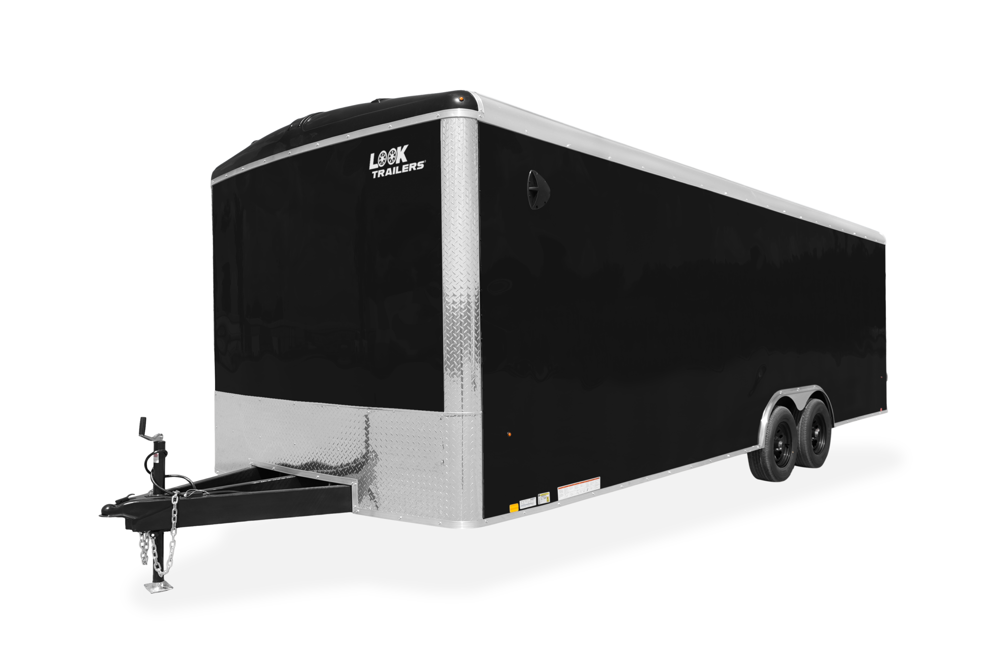 LOOK Element SE Round Top Enclosed Car Trailer Front Black Wheels