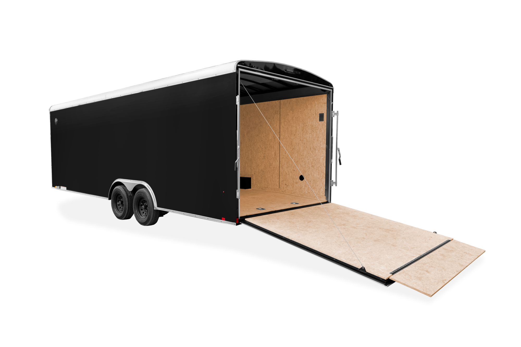 LOOK Element SE Round Top Enclosed Car Trailer Rear Open Black Wheels